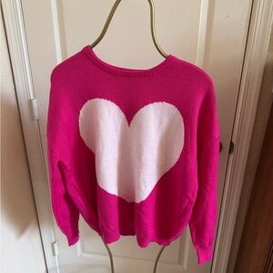 Aqua X Kerri Rosenthal Fuchsia Sweater With Heart